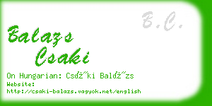 balazs csaki business card